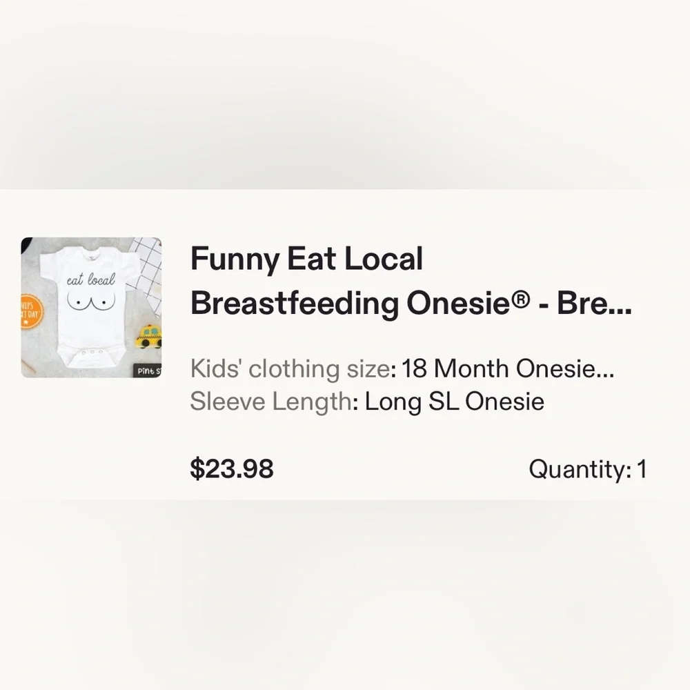 Gerber Funny Baby Onesie “Eat Local” Graphic Bodysuit 12-18M